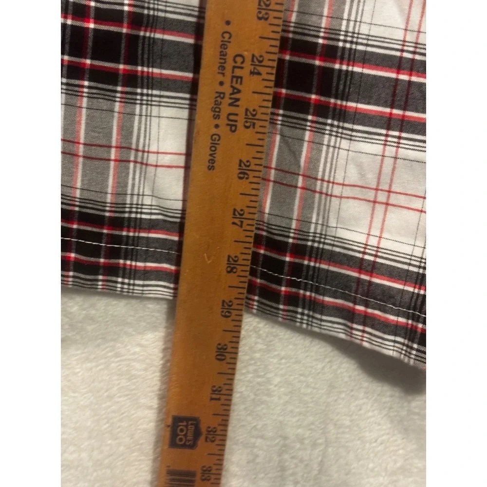 Southpole Shorts Mens 46 Plaid Gray Red Bermuda Baggy Loose Y2K Flat Front Retro